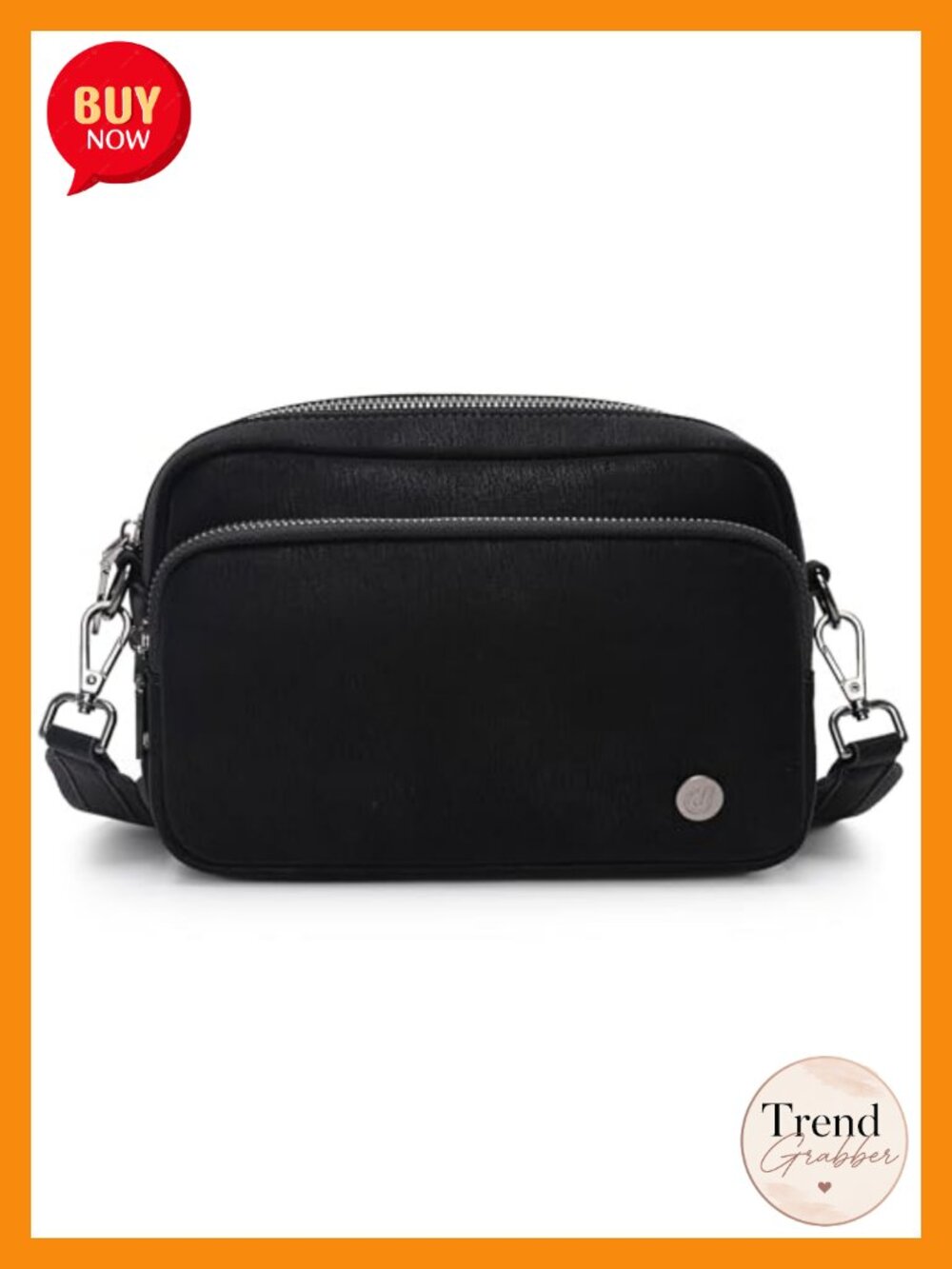 Small Crossbody Bag Faux Leather Triple Zipper Shoulder Travel Purse